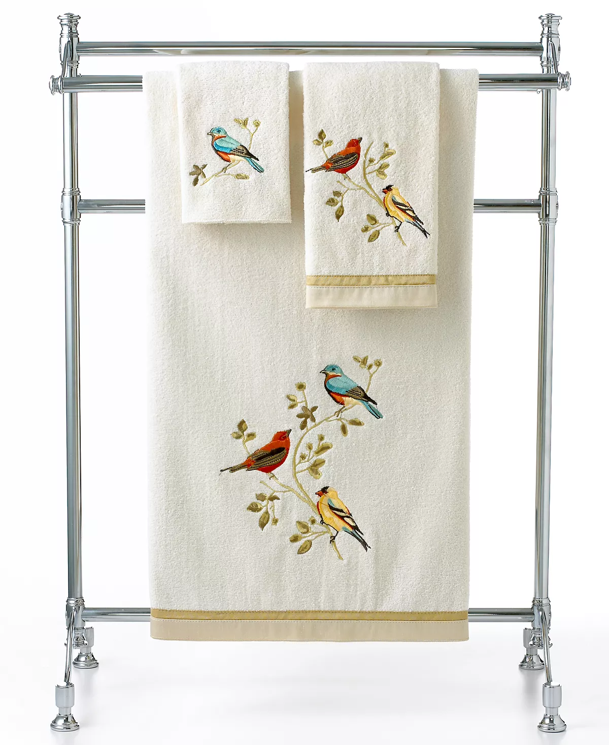 Avanti Bath Towels, Gilded Birds Fingetip Towel 3 Avanti Bath Towels, Gilded Birds Fingetip Towel