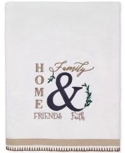Avanti Modern Farmhouse Cotton Embroidered Bath Towel